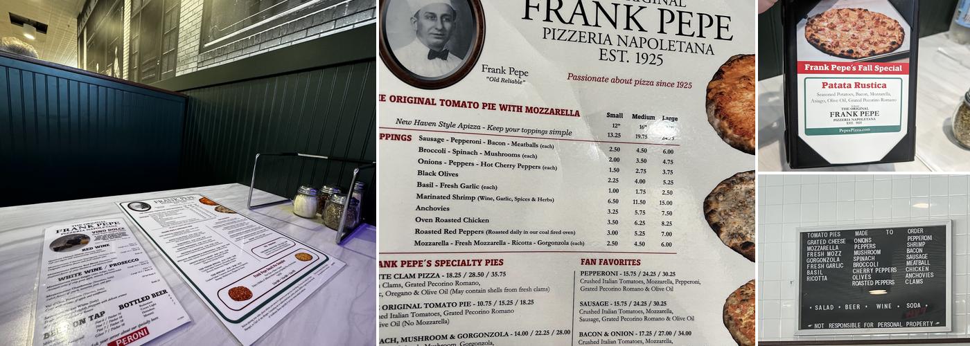 Frank Pepe Pizzeria Napoletana Menu