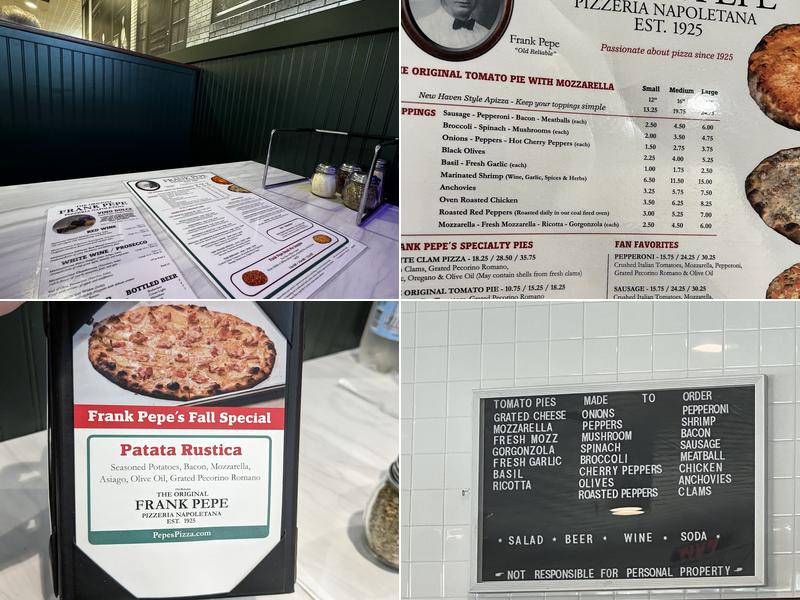 Frank Pepe Pizzeria Napoletana Menu