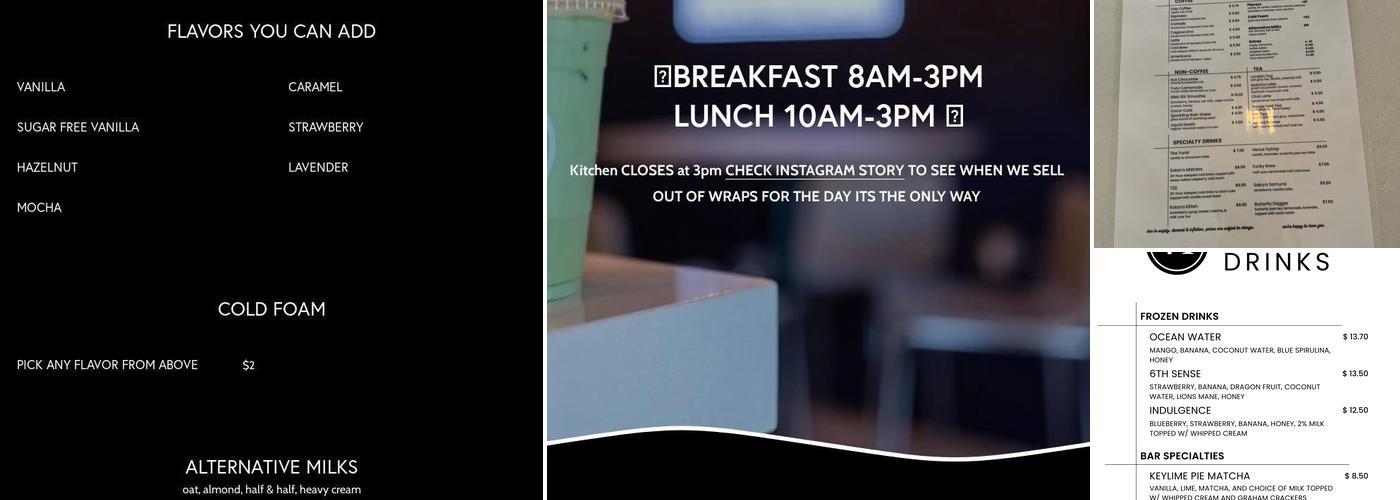VI Coffee Bar Menu