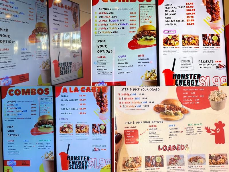 Cluck Face Nashville Hot Chicken Menu