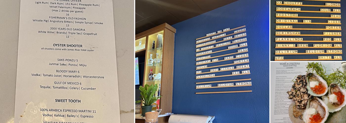 Wine 4 Oysters Dr Phillips Menu