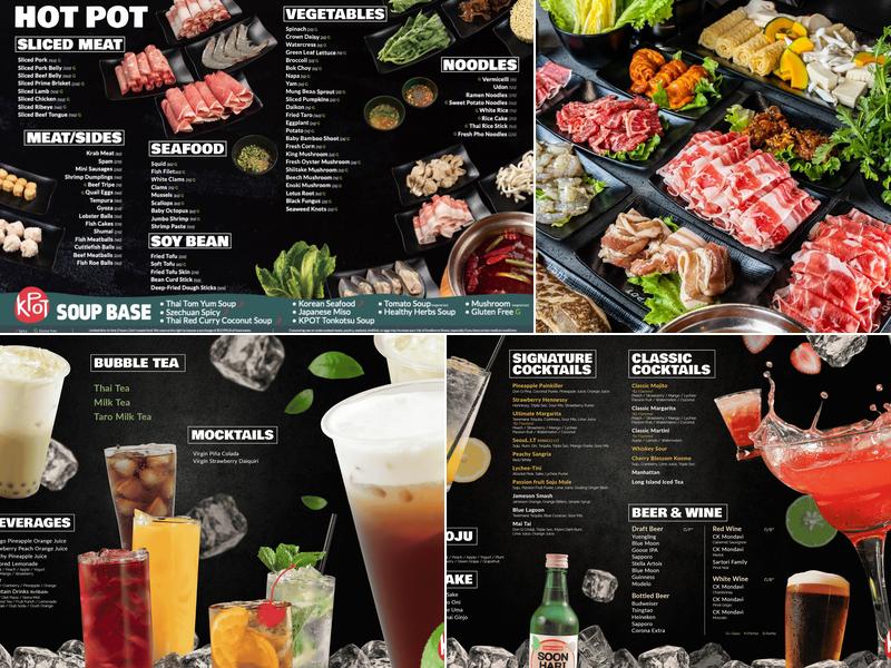 KPOT Korean BBQ & Hot Pot - Universal Studios Menu