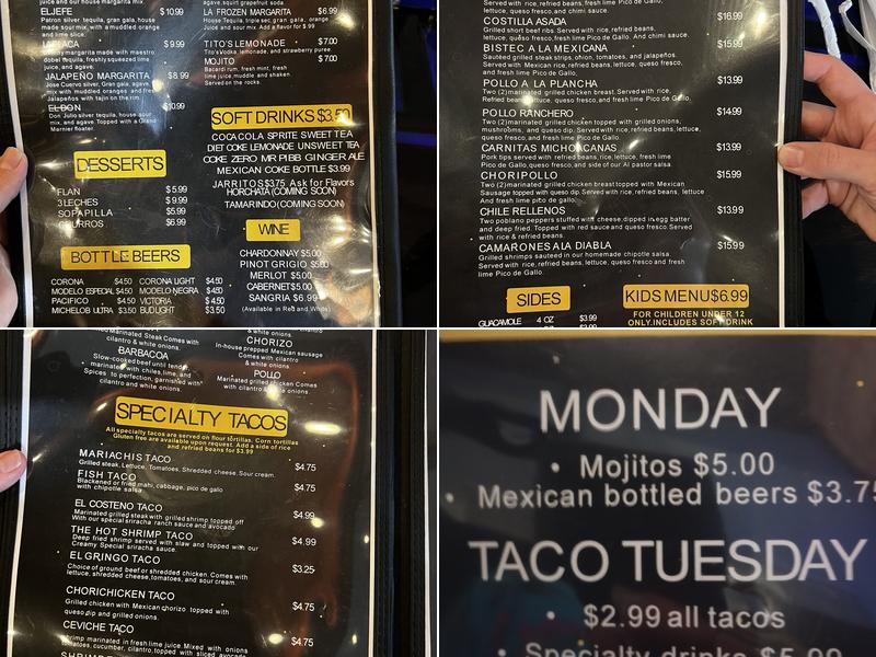 Mariachi’s Mexican Restaurant & Bar Menu