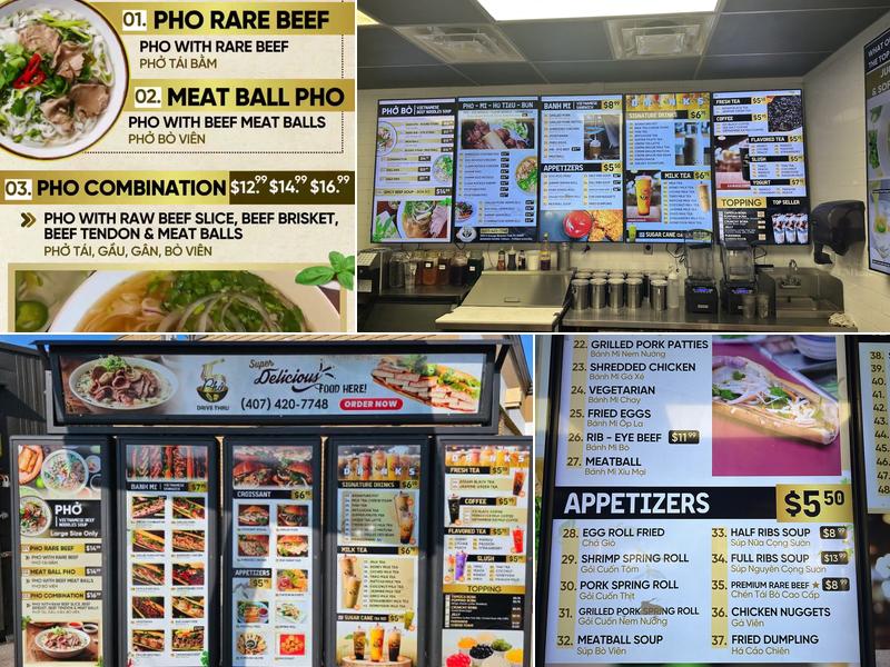 Pho Drive Thru Menu