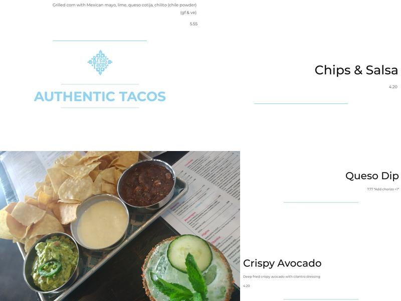 Rreal Tacos - Cumming Menu