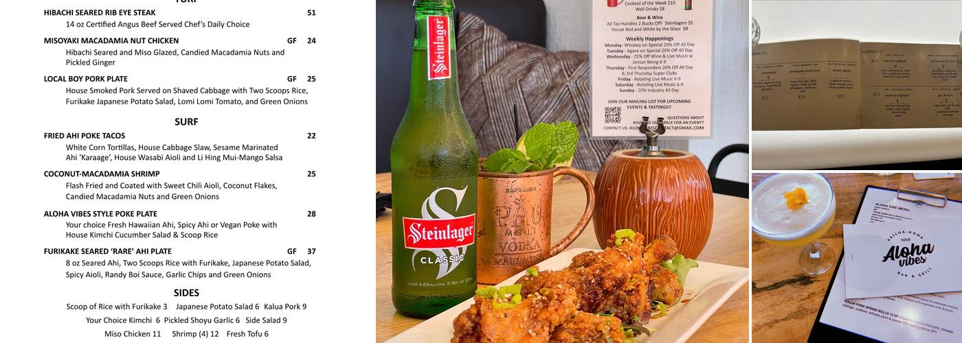 Aloha Vibes Menu