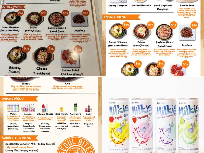 Seoul Bites Menu