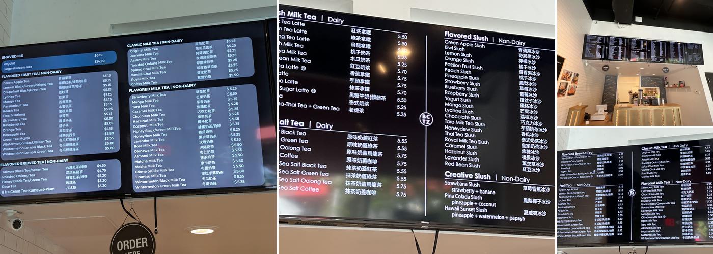 Bubblecup Tea Zone & Ice Cave Menu