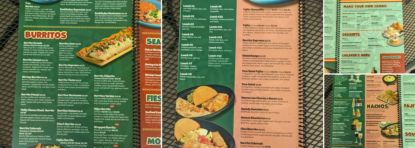 Tapatios Menu