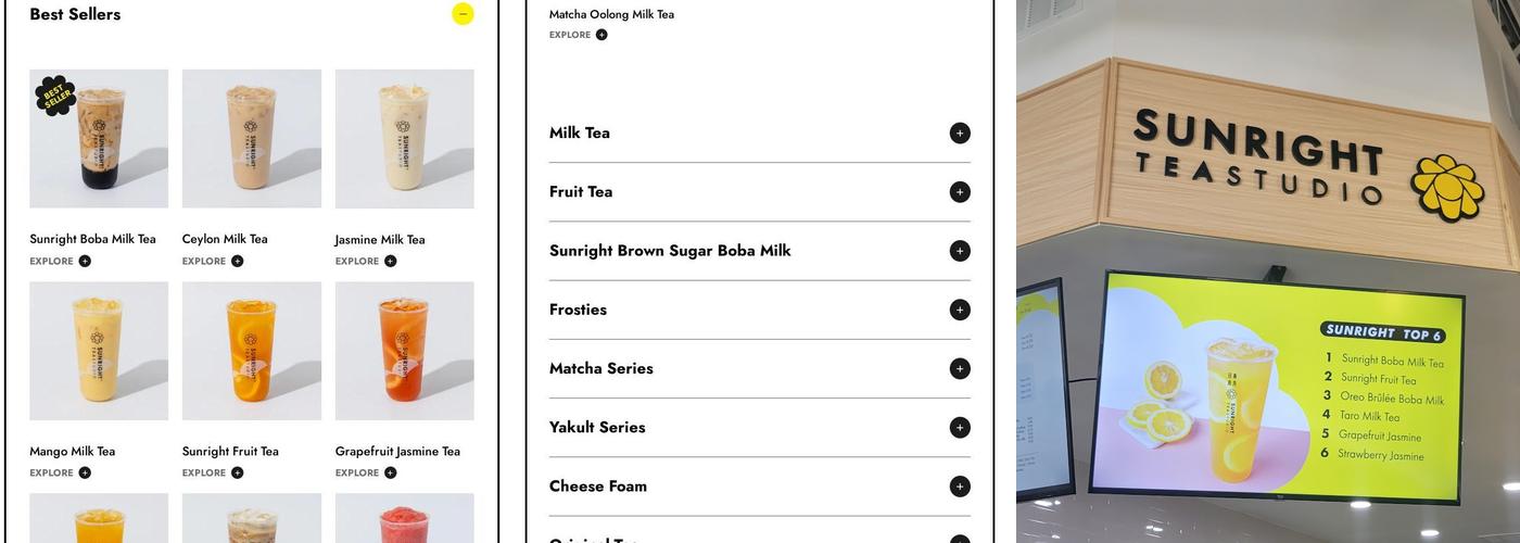 Sunright Tea Studio - O'Fallon Menu