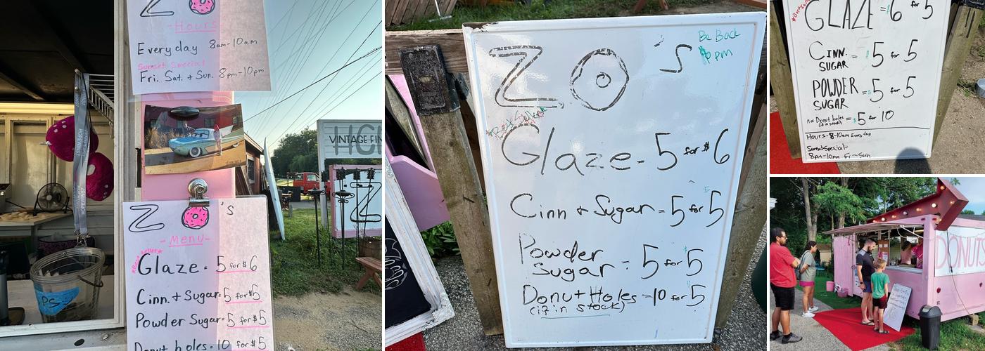 Zo’s Mini Donuts Menu