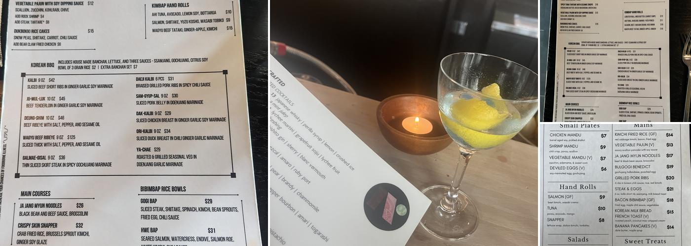 Nami Modern Korean Steakhouse Menu