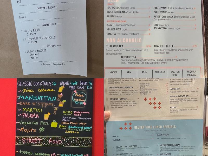 Lulu's Thai Noodle Shop Menu