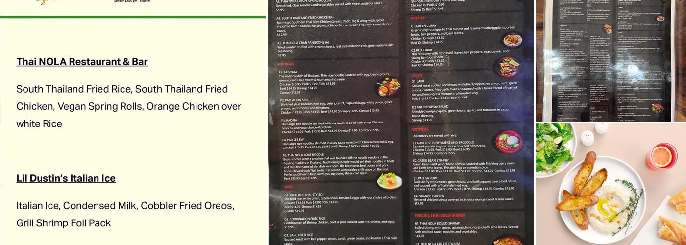 Thai Nola Menu