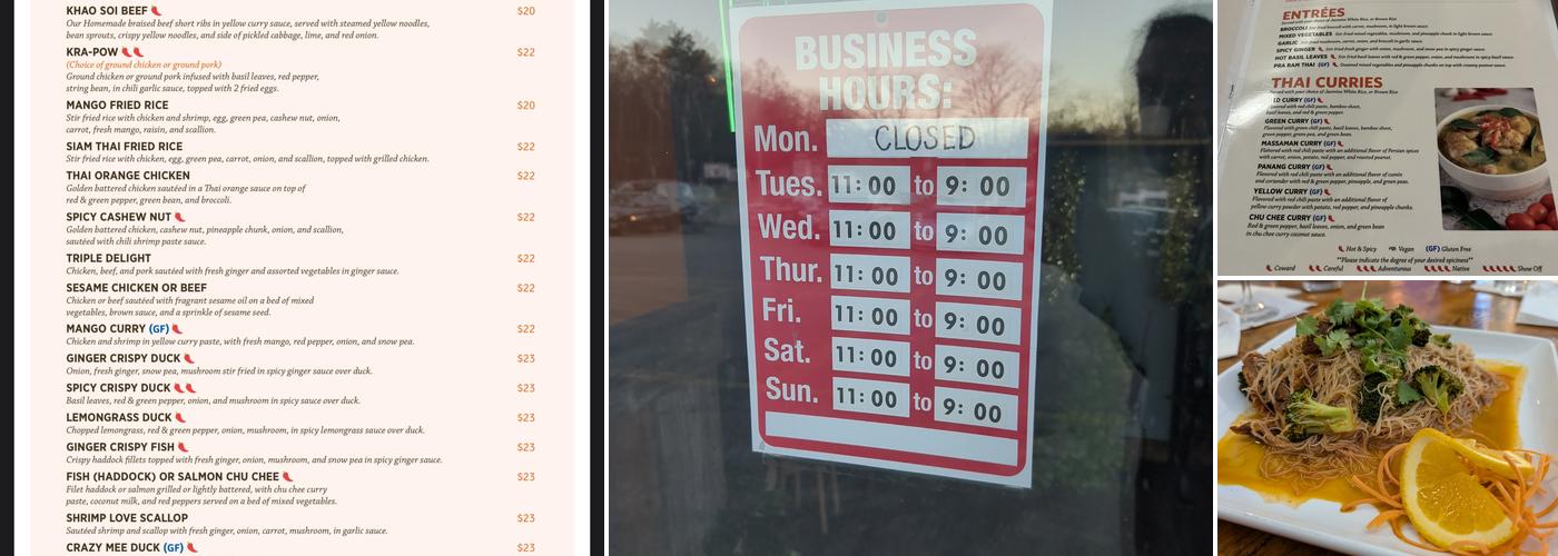 Siam Thai Kitchen Menu