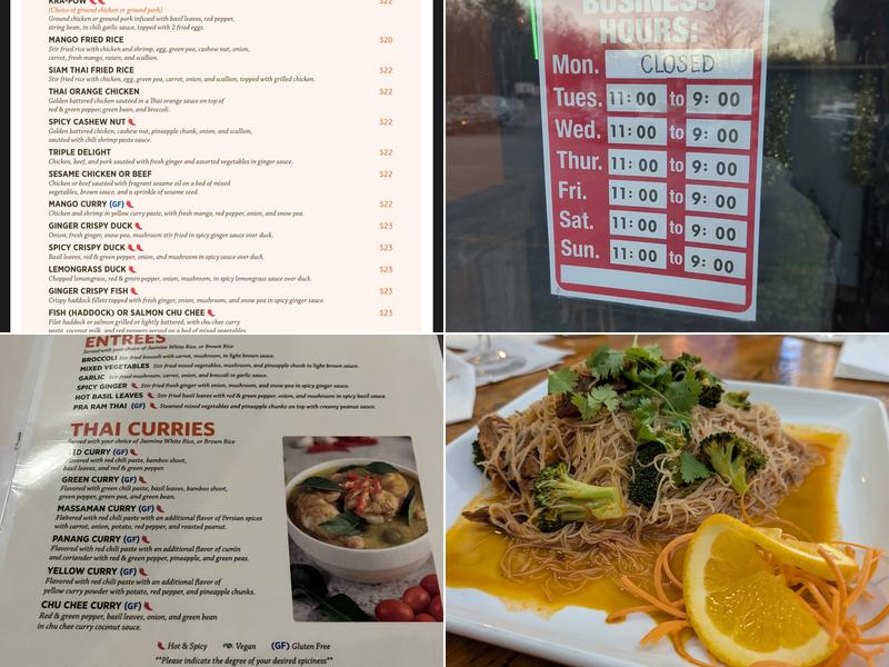 Siam Thai Kitchen Menu
