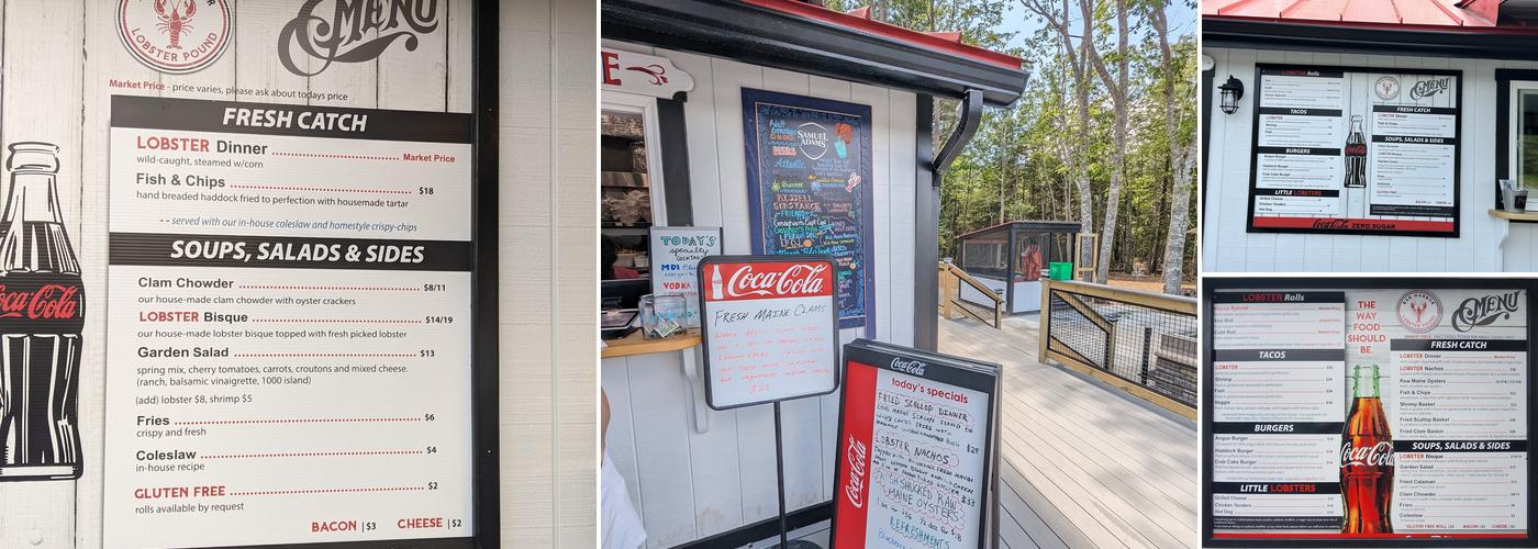 Bar Harbor Lobster Pound Menu
