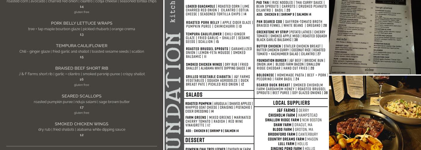 Foundation Kitchen and Bar Menu