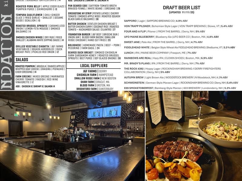 Foundation Kitchen and Bar Menu