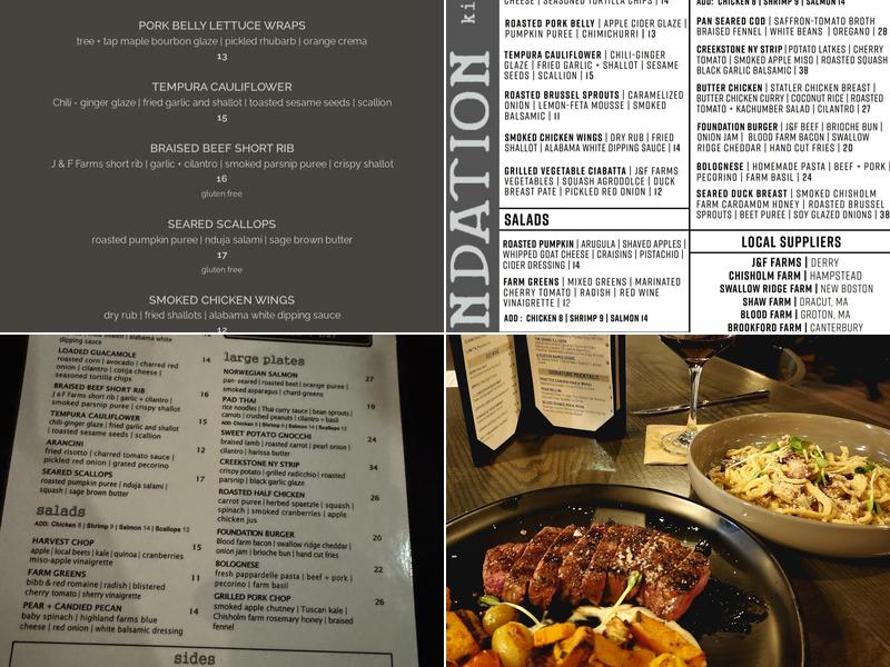 Foundation Kitchen and Bar Menu