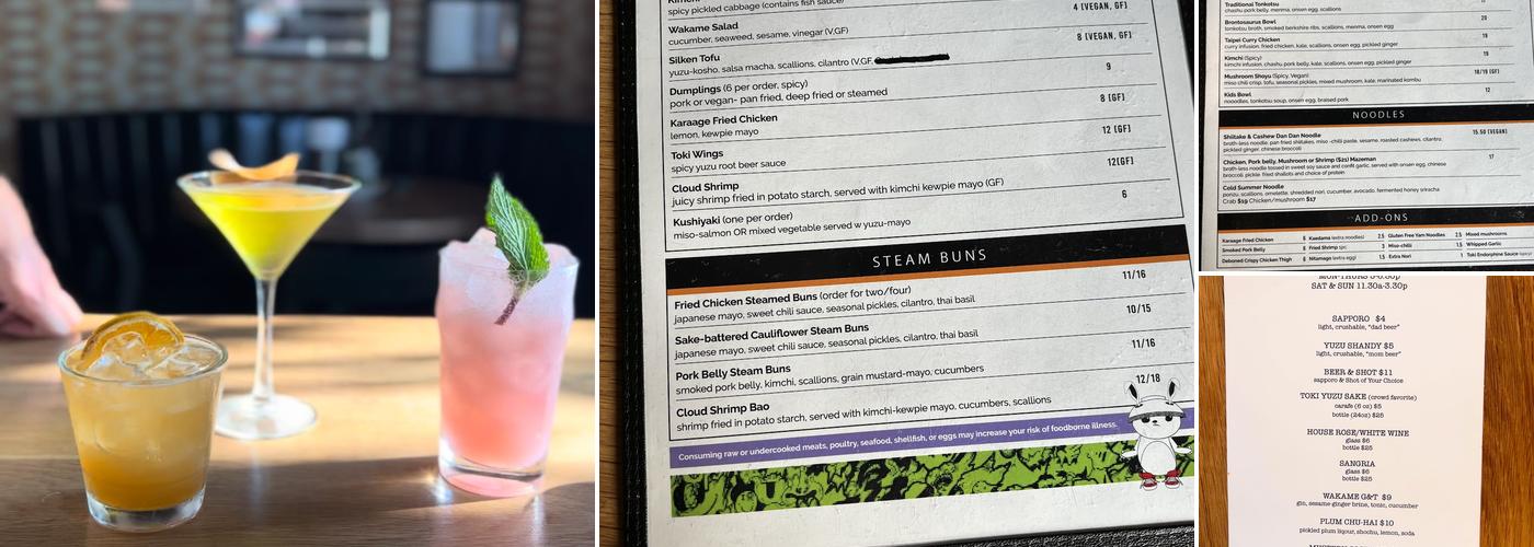 Toki Underground Menu