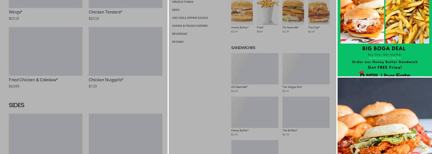 Roaming Rooster Menu