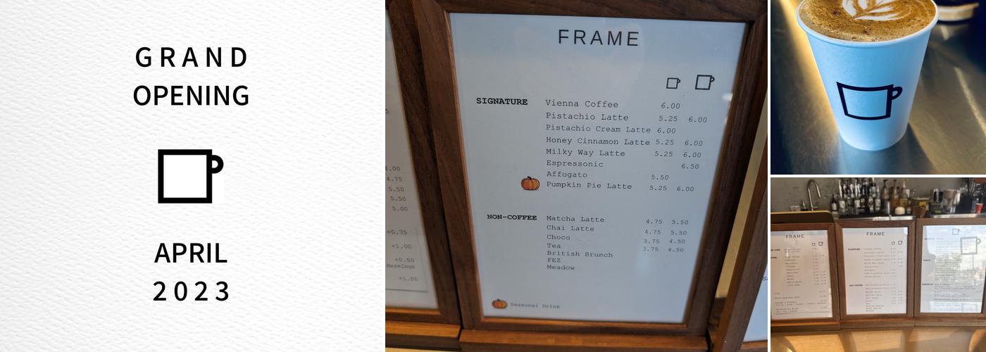 FRAME Coffee Roasters Menu