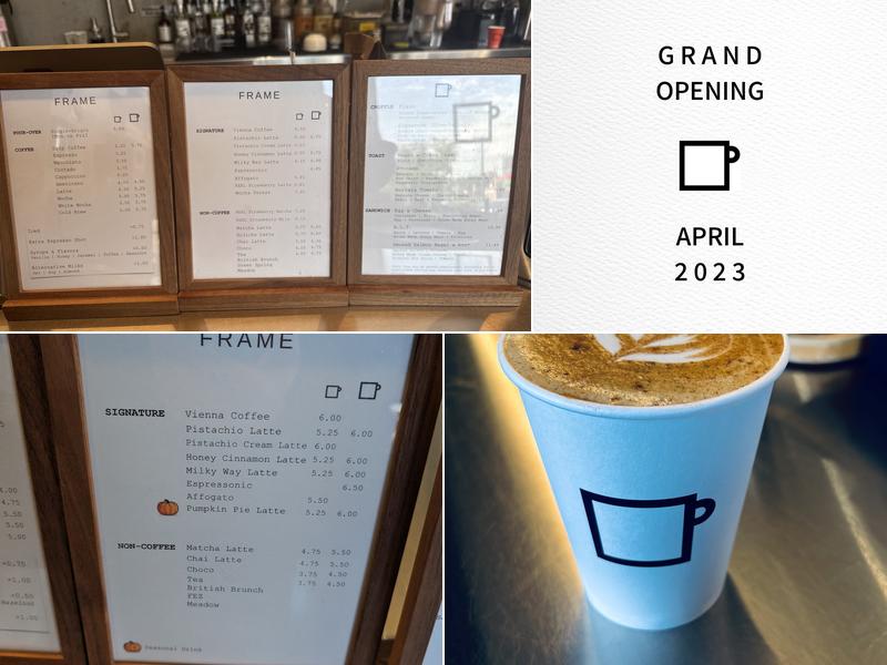 FRAME Coffee Roasters Menu