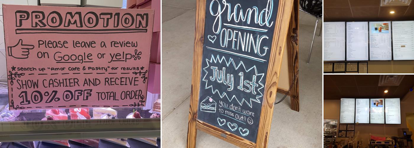 Amor Cafe & Pastry Menu