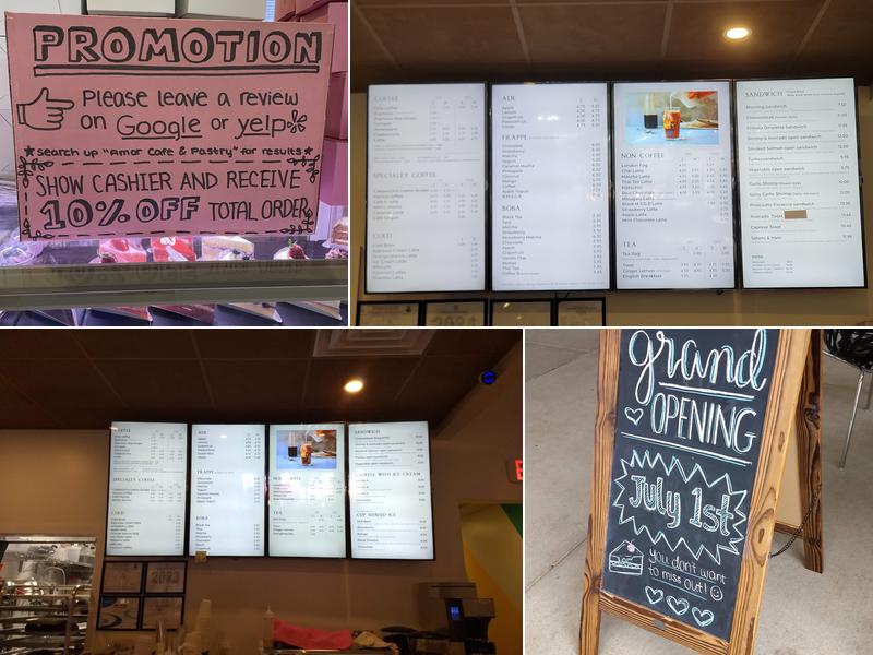 Amor Cafe & Pastry Menu