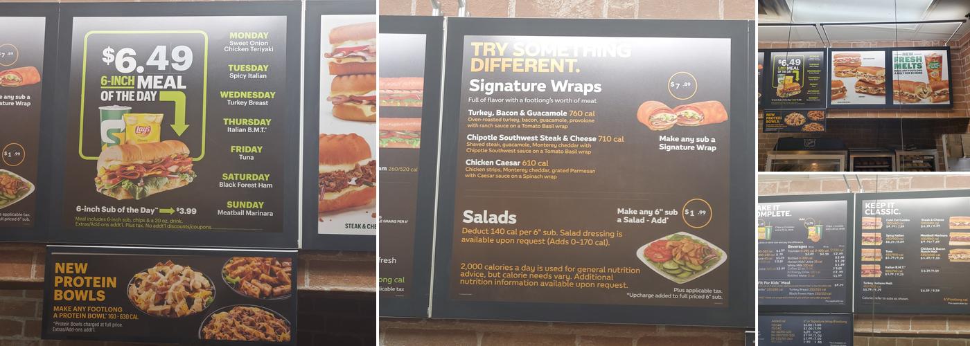 Subway Menu