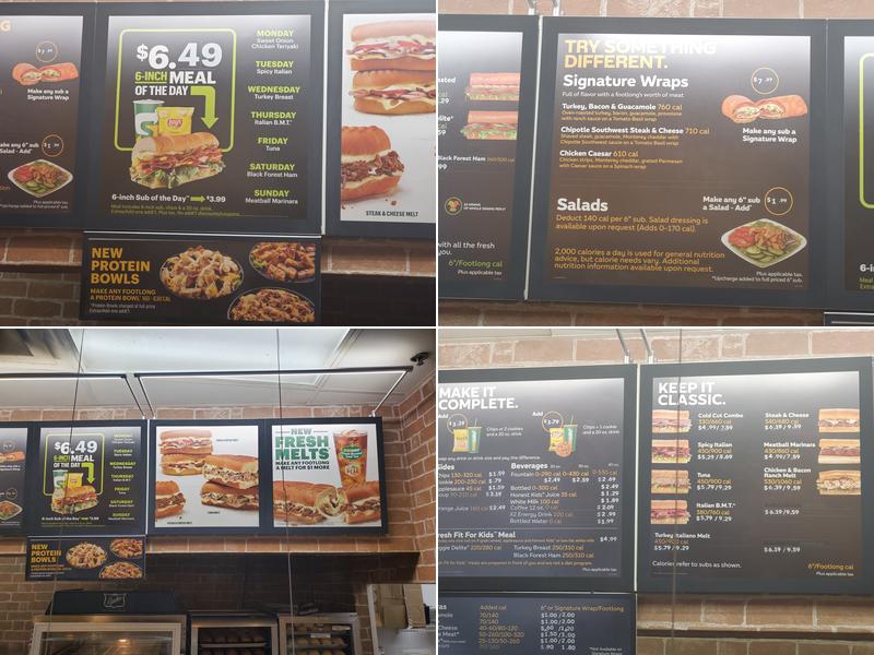 Subway Menu
