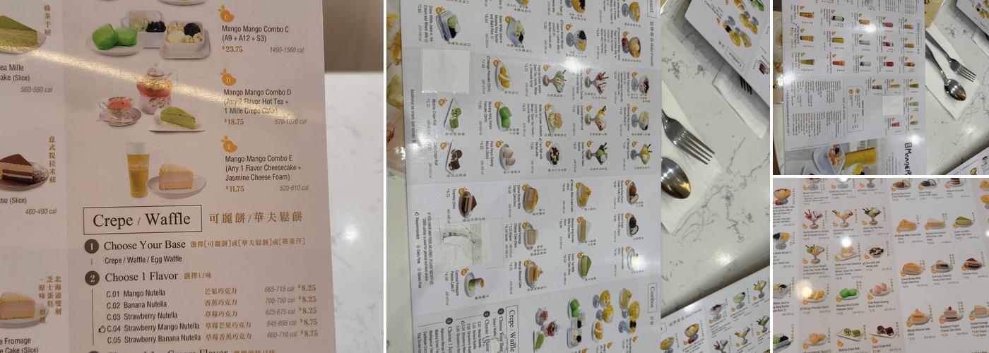 Mango Mango Dessert Menu