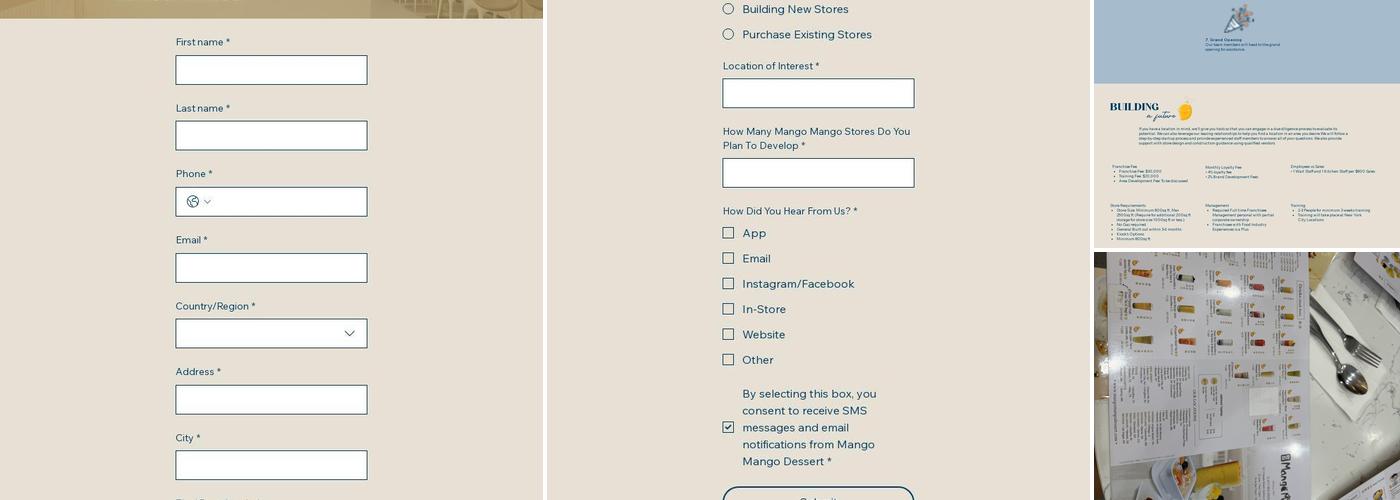Mango Mango Dessert Menu
