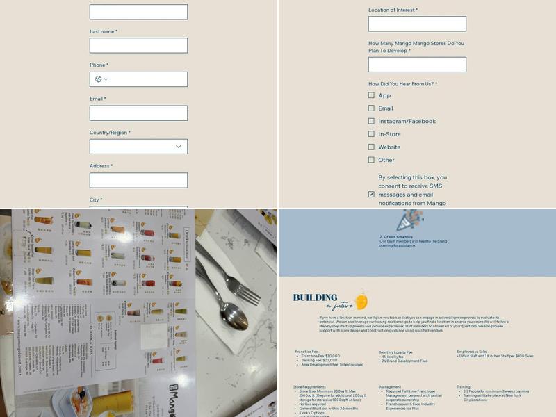 Mango Mango Dessert Menu