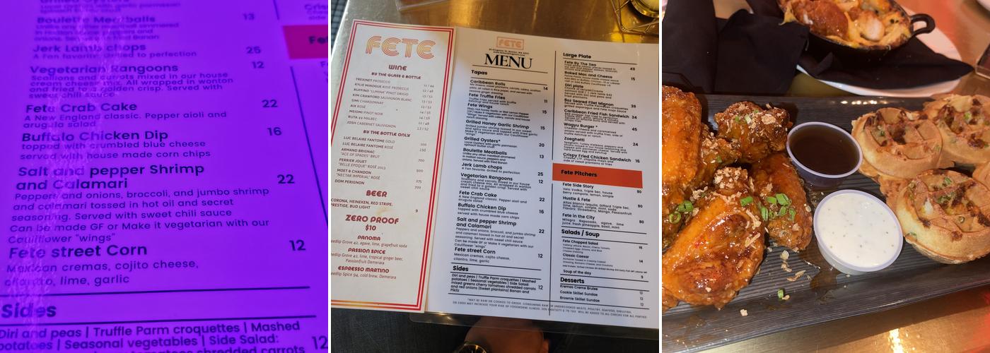 Fete Menu