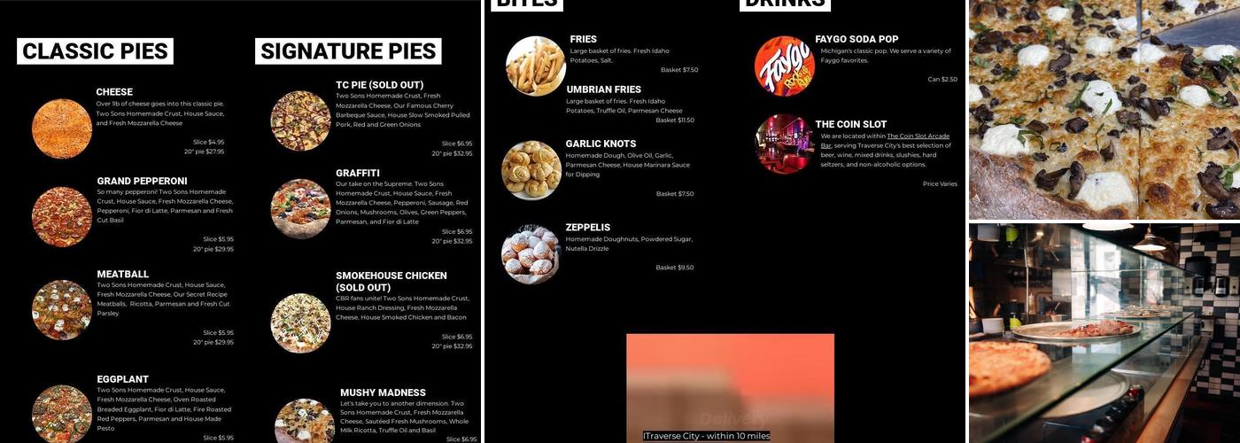 Two Sons Pizza Menu