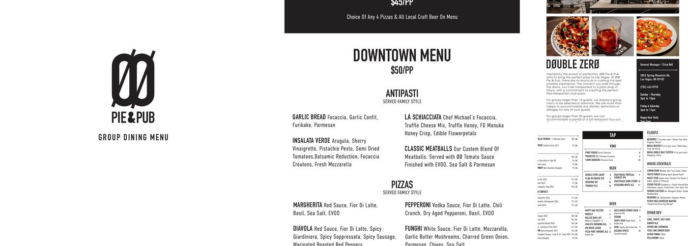 Double Zero Pie & Pub Menu