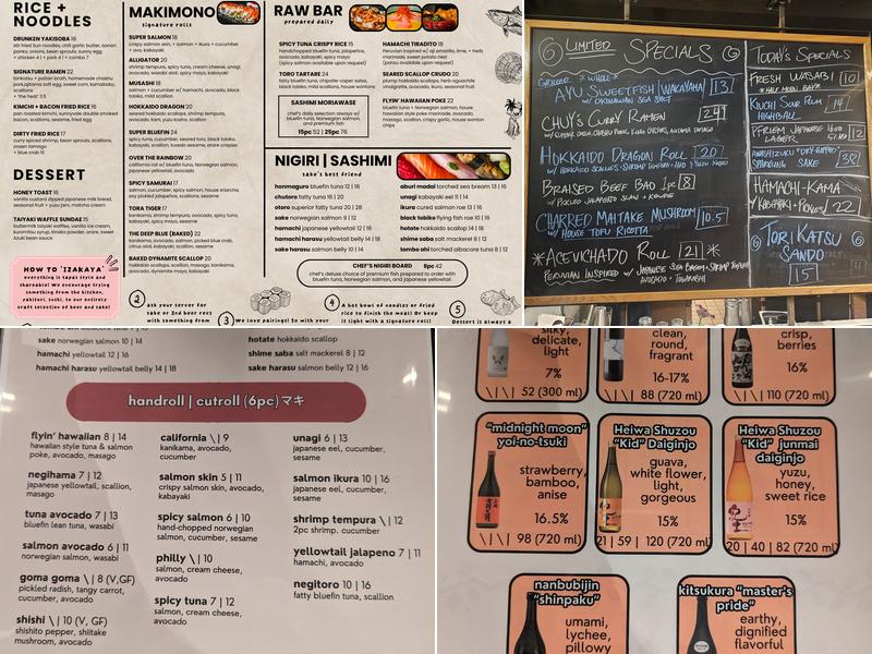Izakaya Tora Menu
