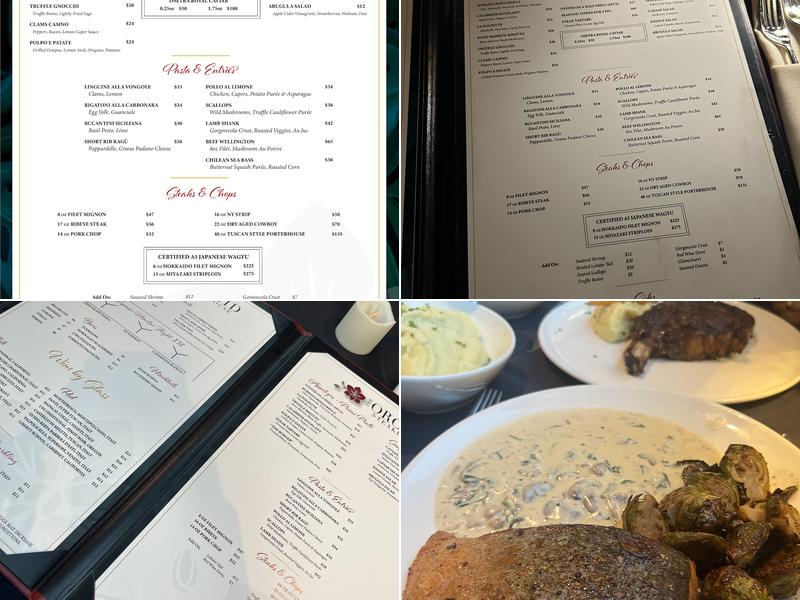 The Orchid Steakhouse Menu