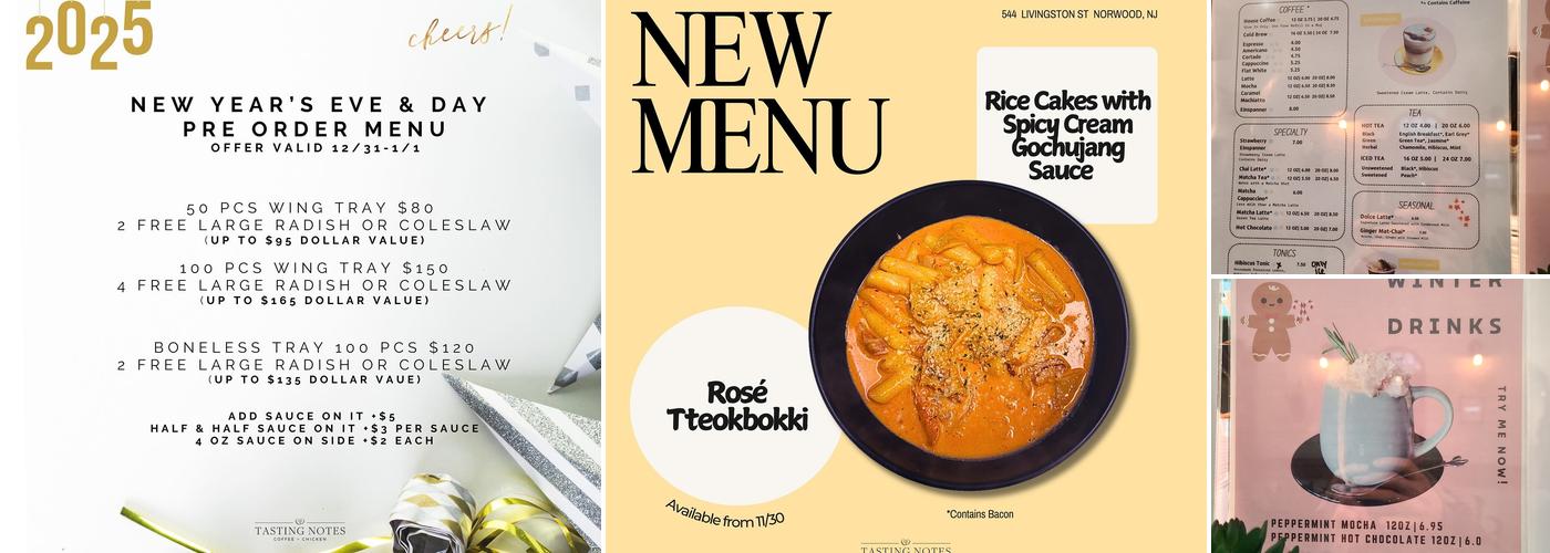 Tasting Notes (Coffee + Chicken) Menu