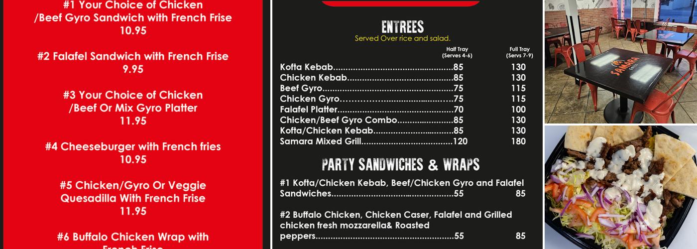 Samara Grill Menu
