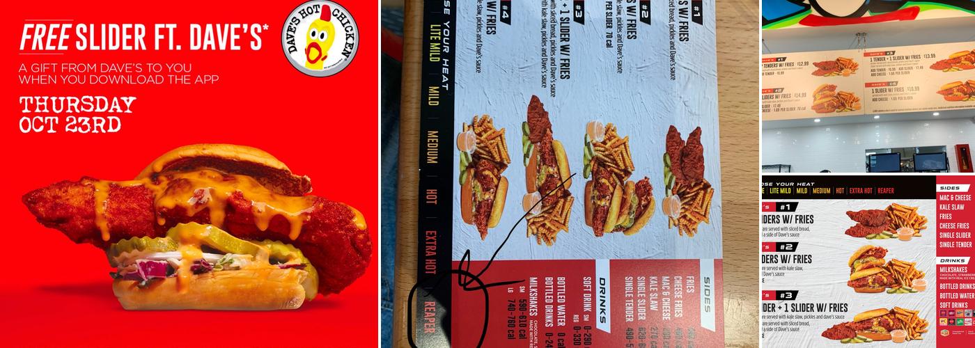 Dave's Hot Chicken Menu