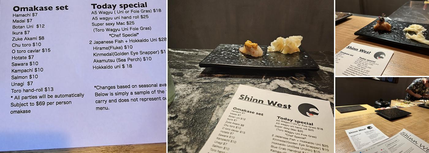 Shinn WEST Menu