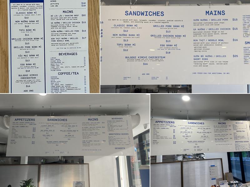Jersey Banh Mi Menu