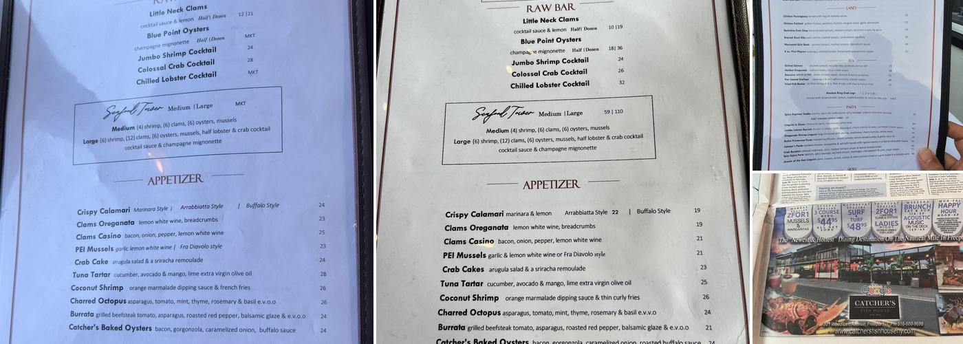 Catcher's Fish House Menu