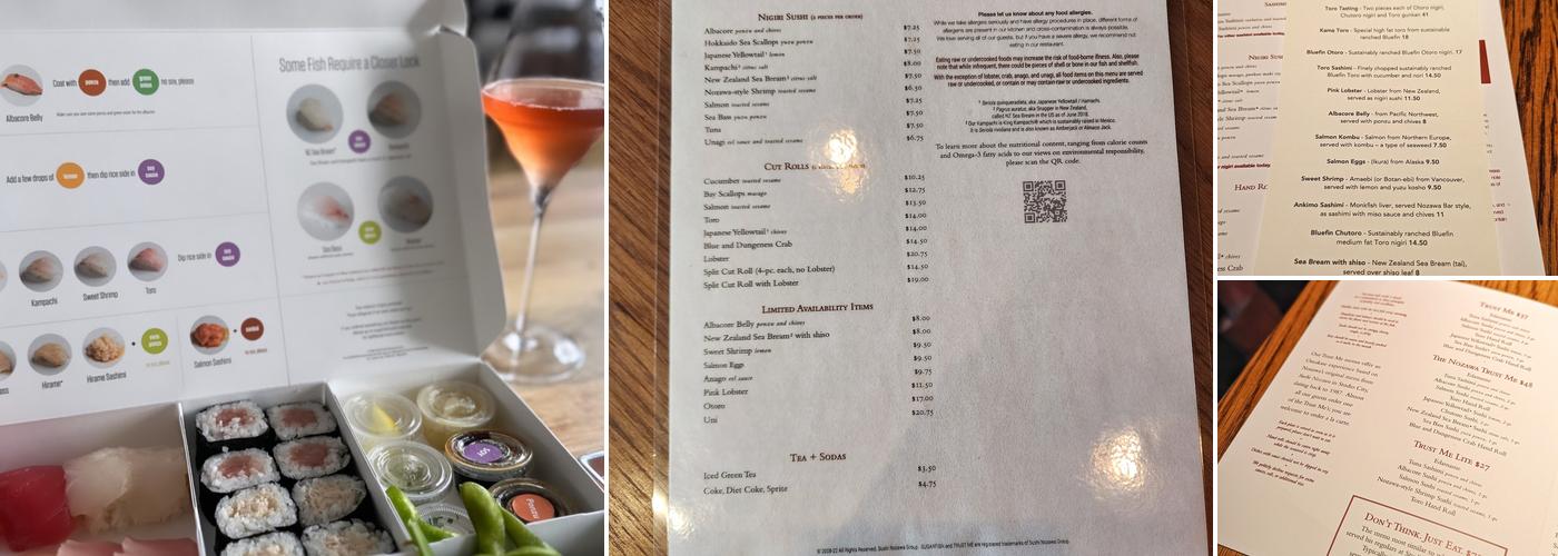 SUGARFISH Williamsburg Menu