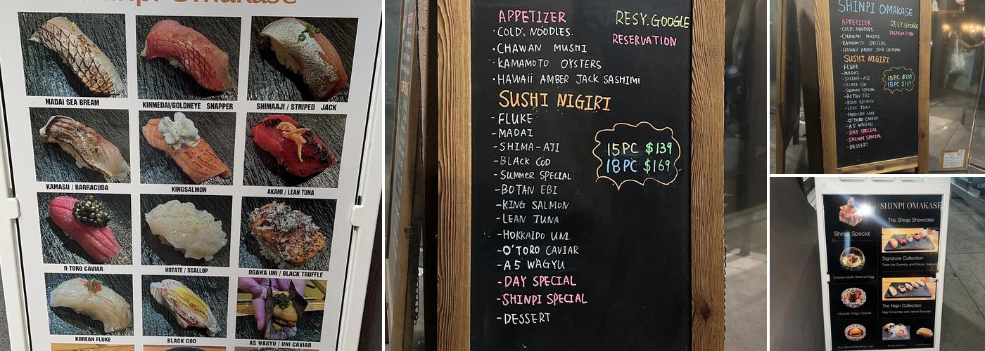 Shinpi Omakase Menu