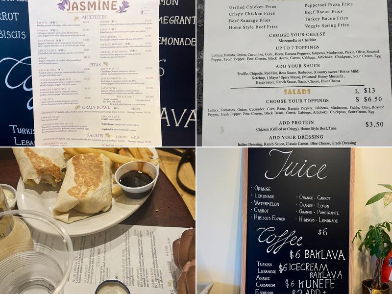 Jasmine Restaurant & Cafe Menu