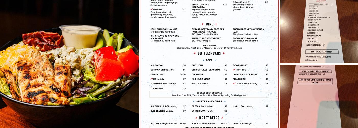 Blitz Bar Room Menu